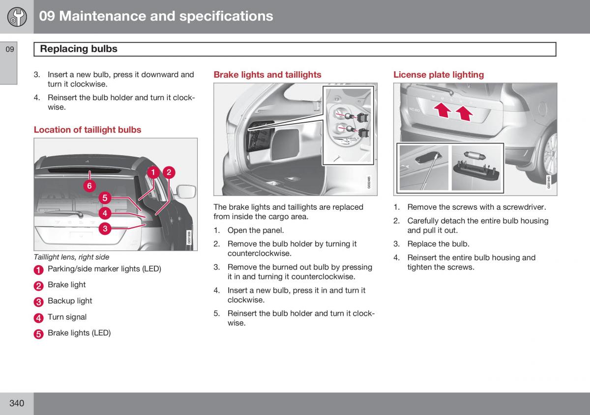 Volvo XC60 I 1 FL owners manual / page 342