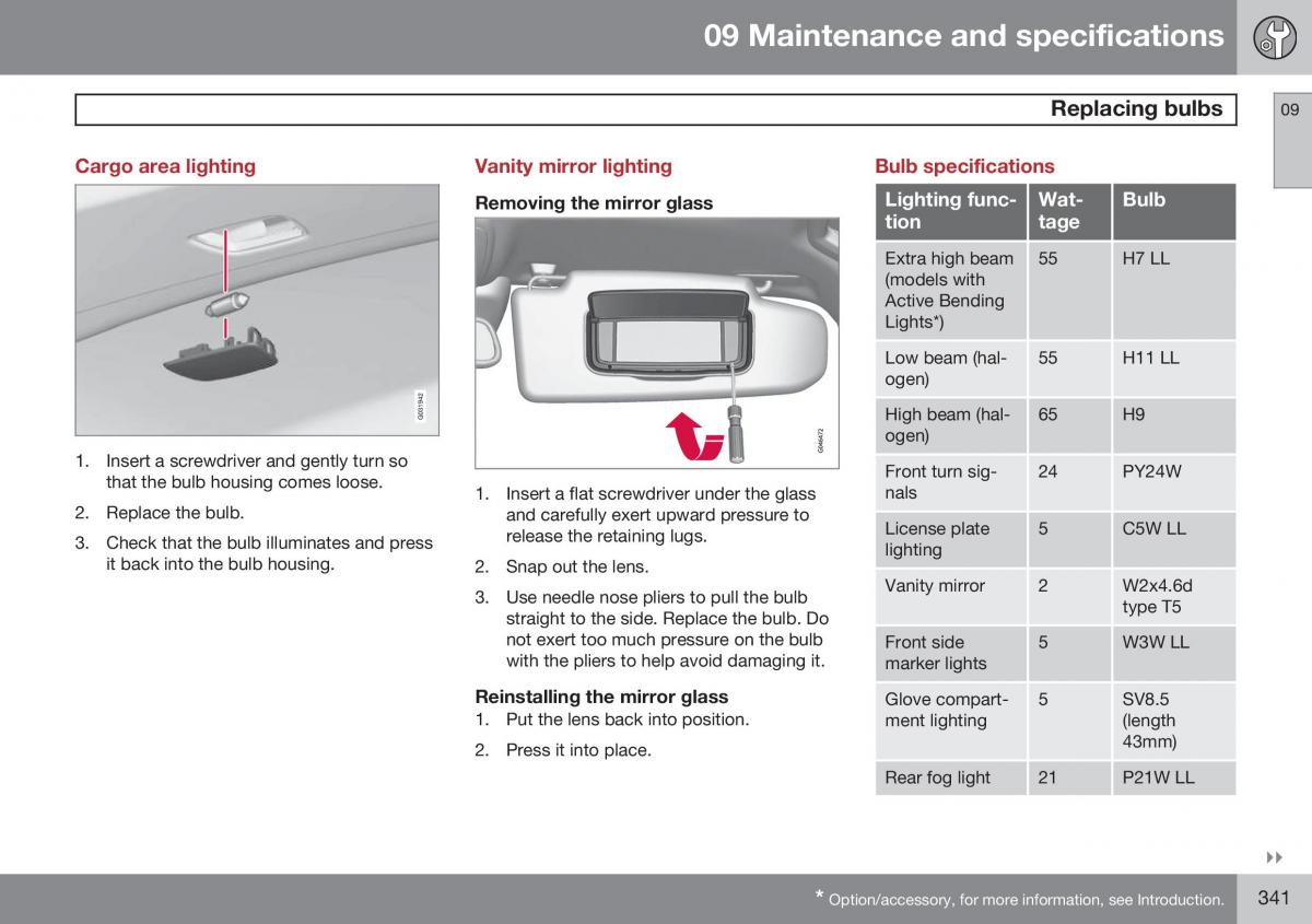 Volvo XC60 I 1 FL owners manual / page 343