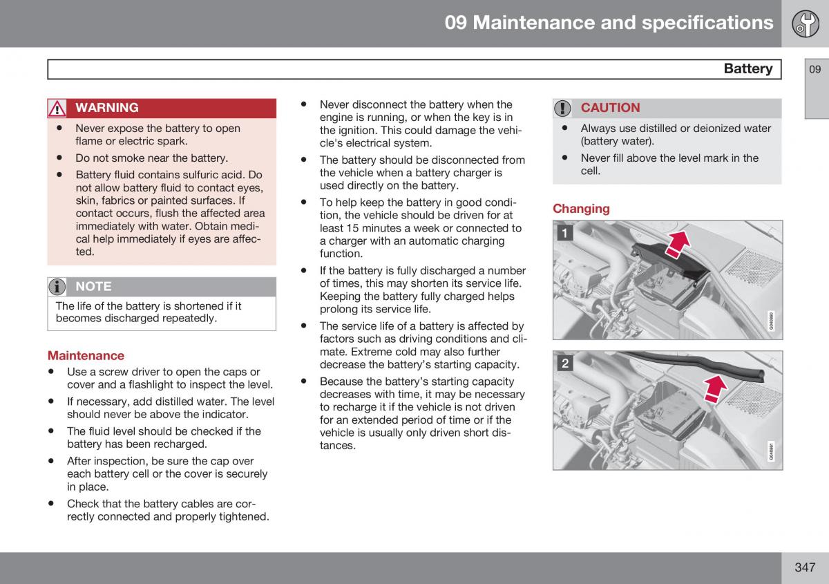 Volvo XC60 I 1 FL owners manual / page 349