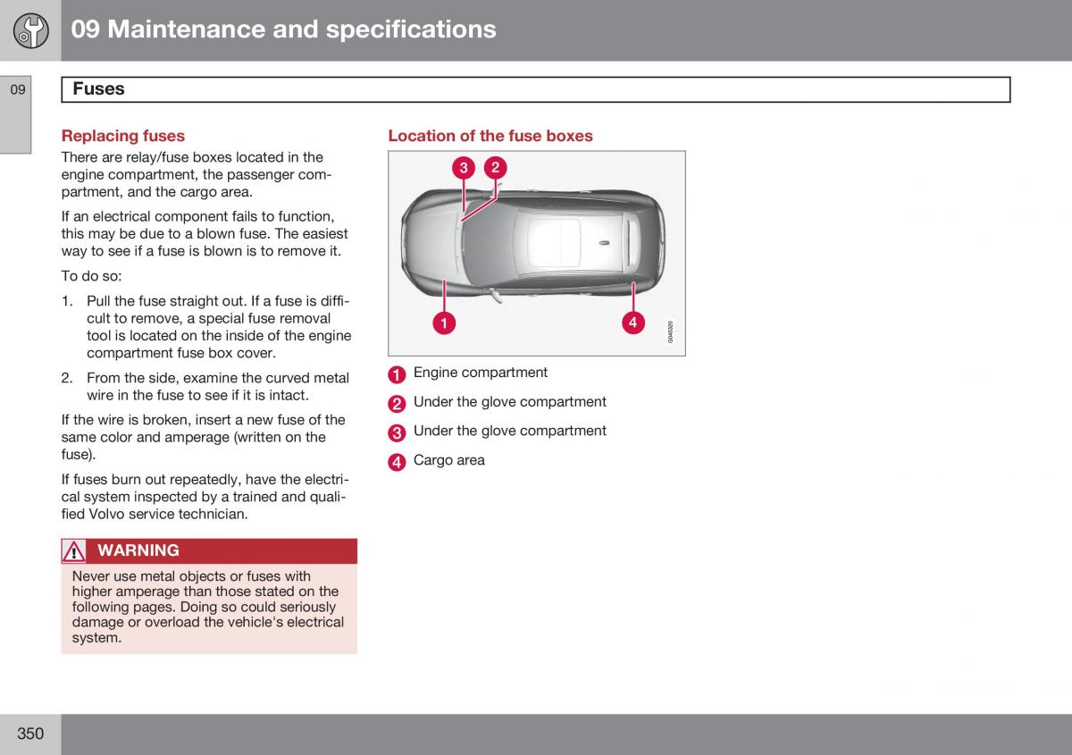 Volvo XC60 I 1 FL owners manual / page 352