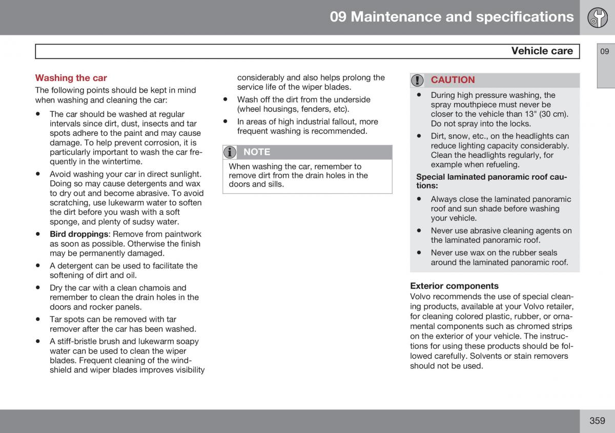 Volvo XC60 I 1 FL owners manual / page 361