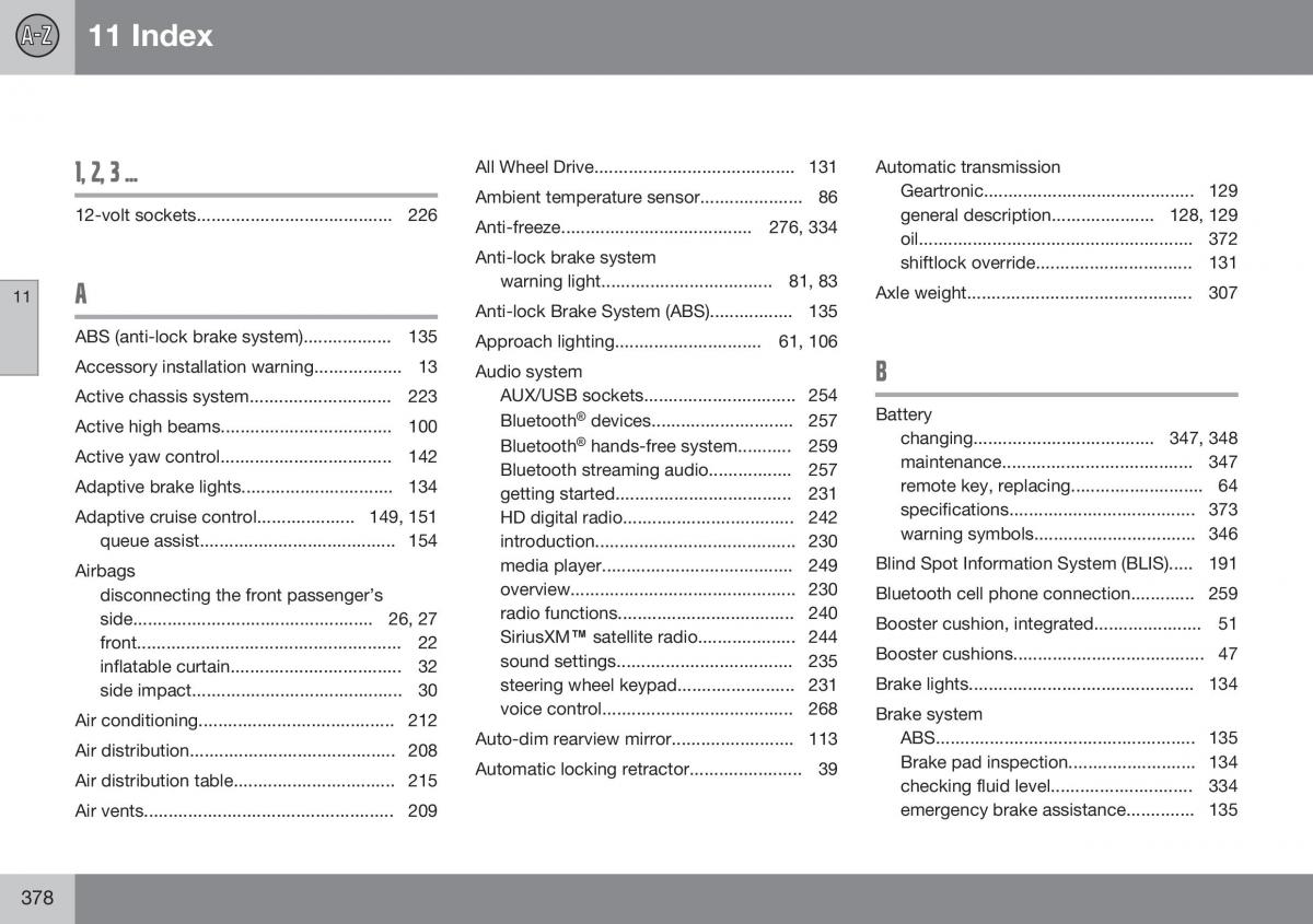 Volvo XC60 I 1 FL owners manual / page 380