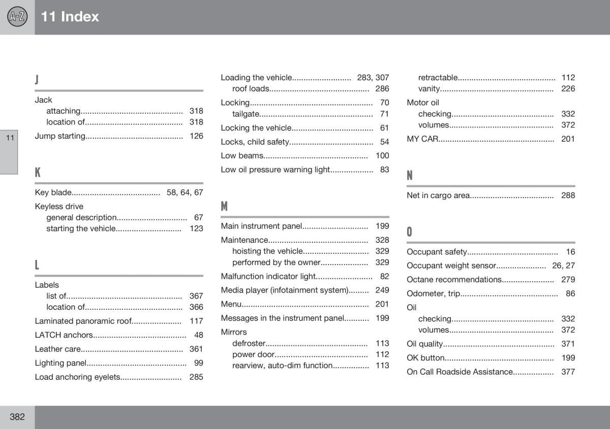 Volvo XC60 I 1 FL owners manual / page 384