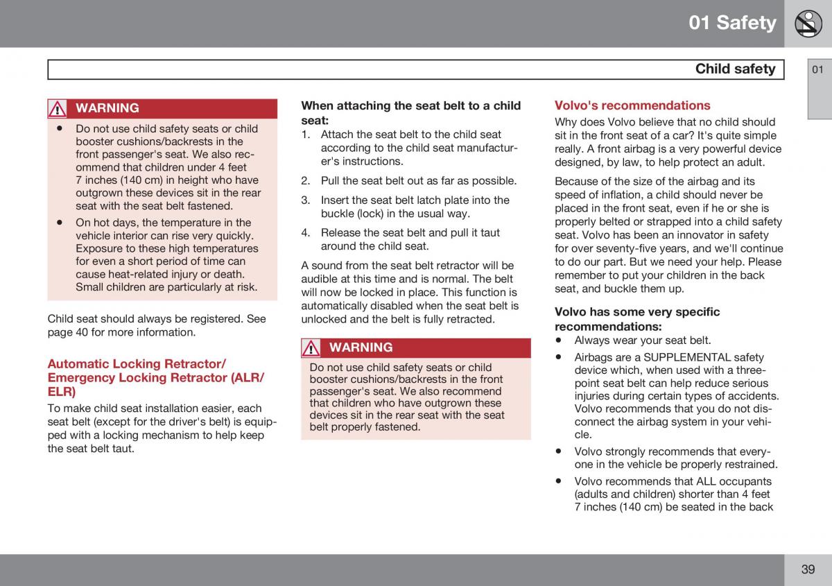 Volvo XC60 I 1 FL owners manual / page 41