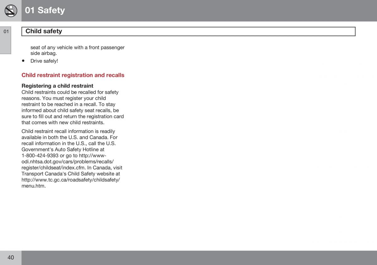 Volvo XC60 I 1 FL owners manual / page 42