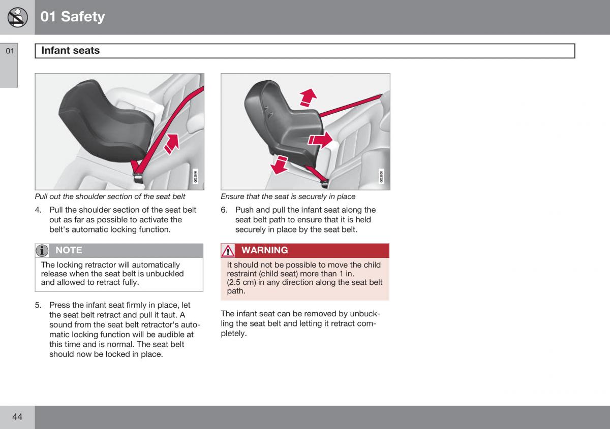 Volvo XC60 I 1 FL owners manual / page 46