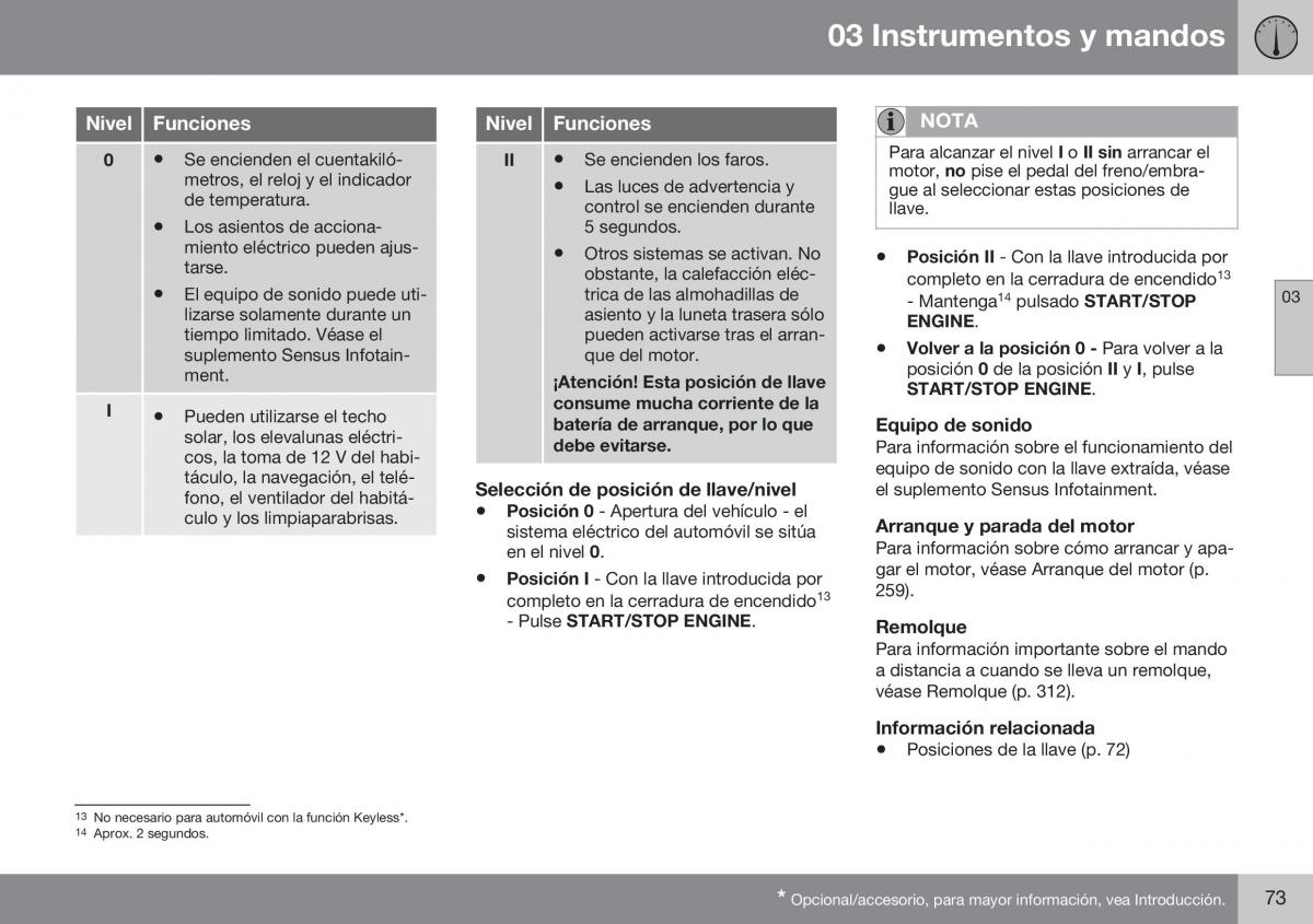 Volvo XC60 I 1 FL manual del propietario / page 75