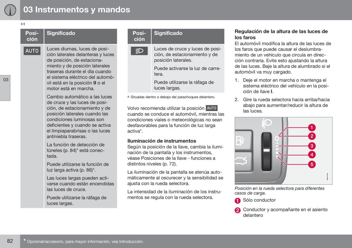 Volvo XC60 I 1 FL manual del propietario / page 84