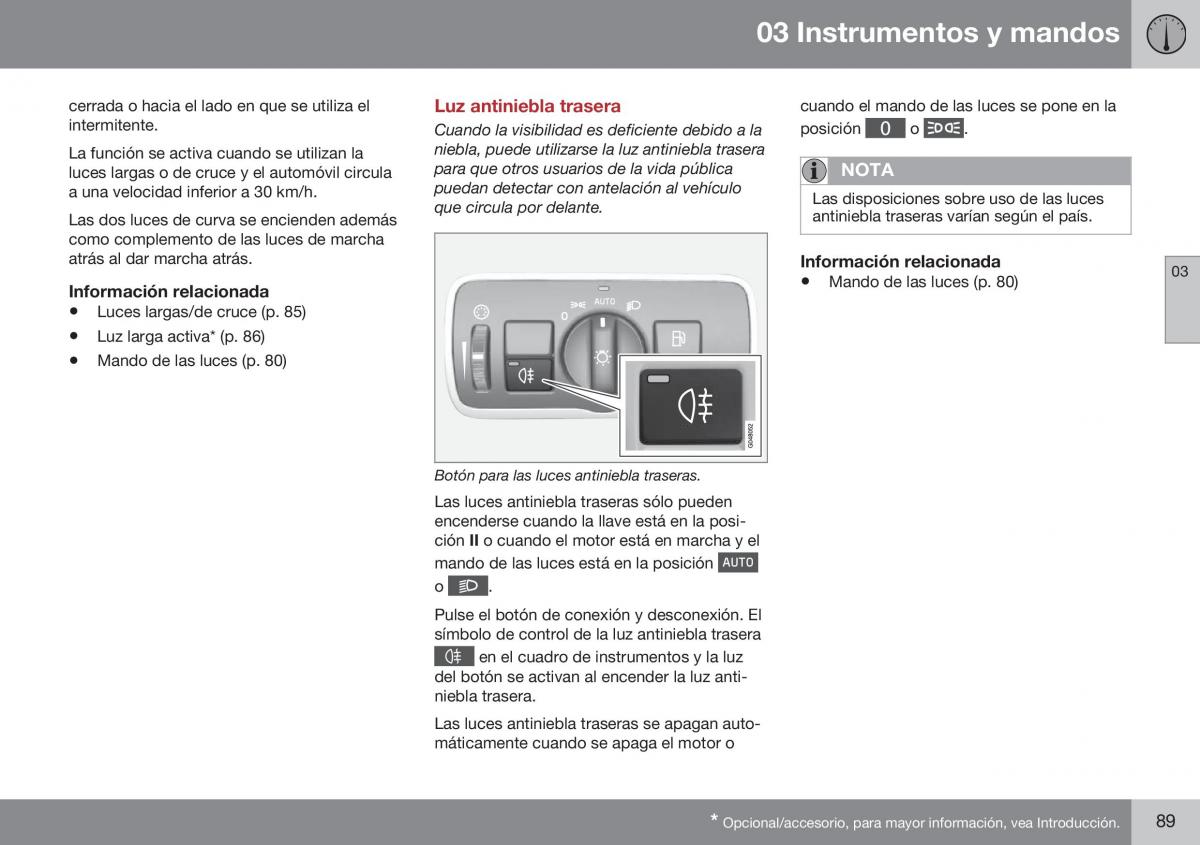 Volvo XC60 I 1 FL manual del propietario / page 91