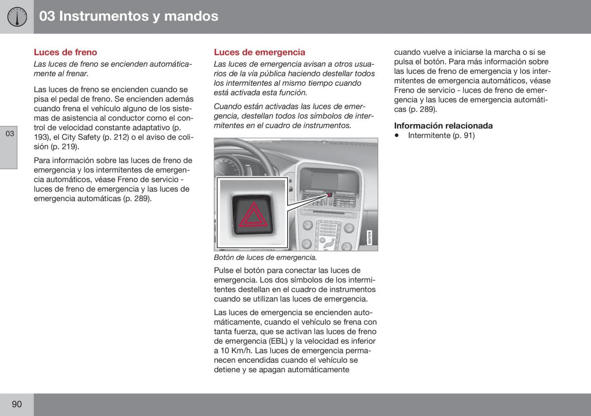 Volvo XC60 I 1 FL manual del propietario / page 92