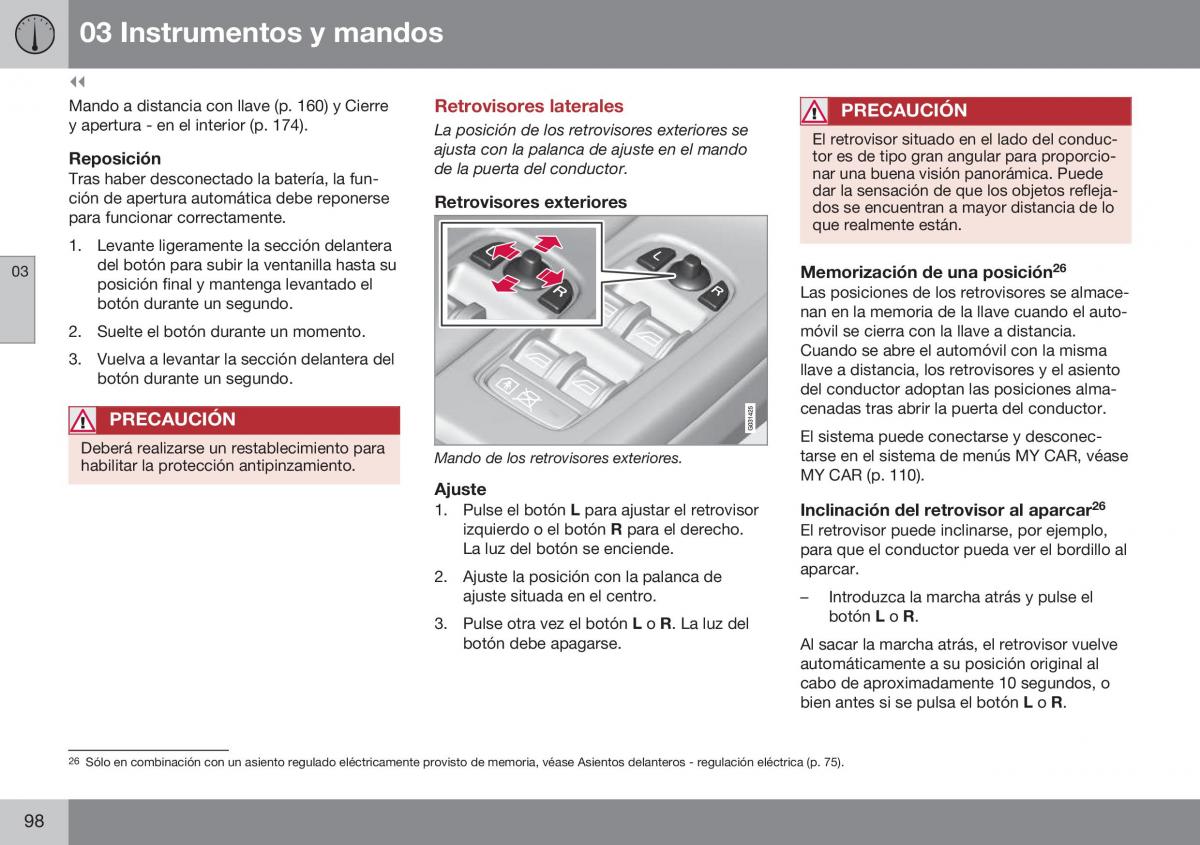 Volvo XC60 I 1 FL manual del propietario / page 100