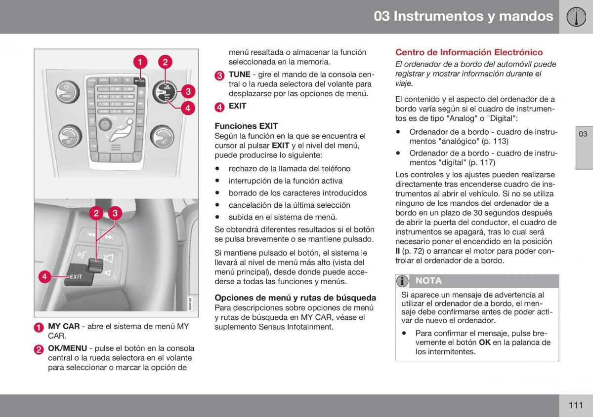 Volvo XC60 I 1 FL manual del propietario / page 113