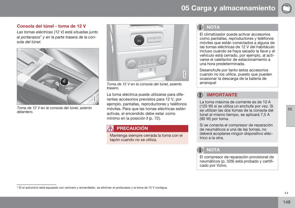 Volvo XC60 I 1 FL manual del propietario / page 151