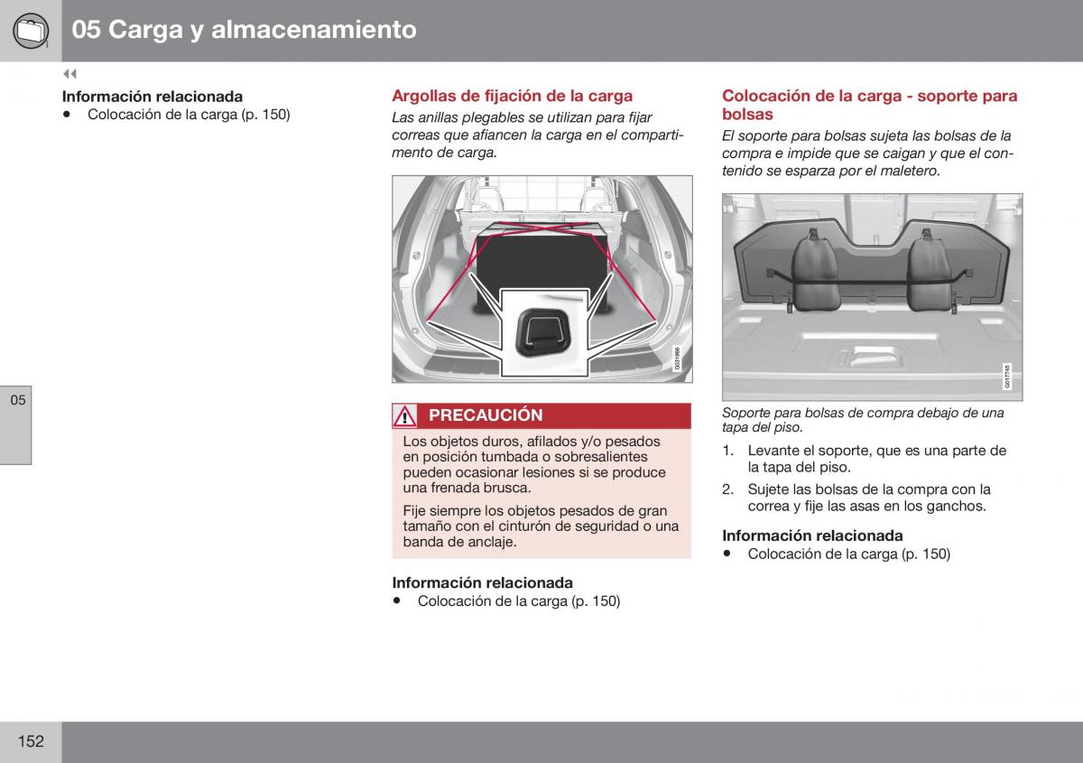 Volvo XC60 I 1 FL manual del propietario / page 154