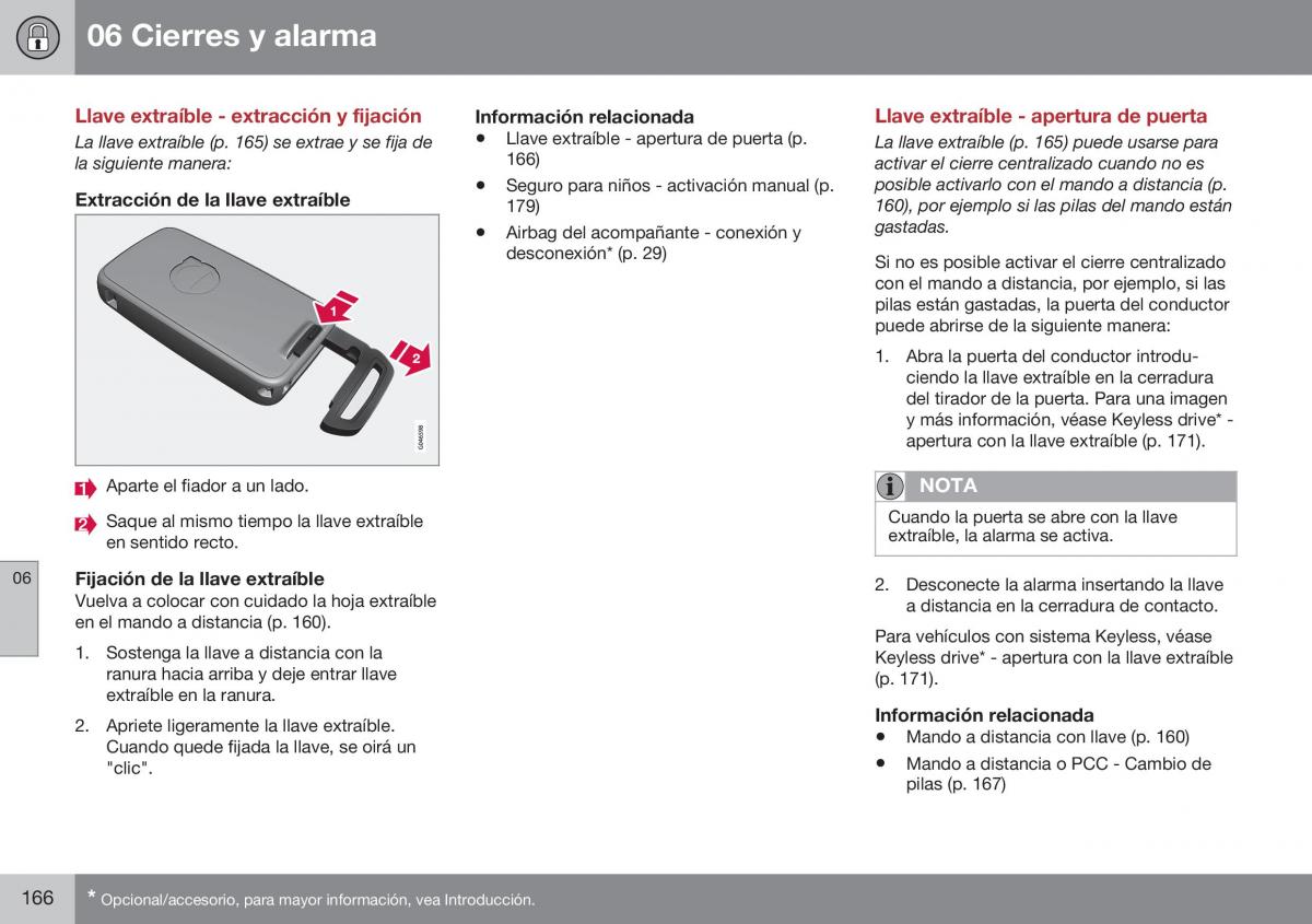 Volvo XC60 I 1 FL manual del propietario / page 168