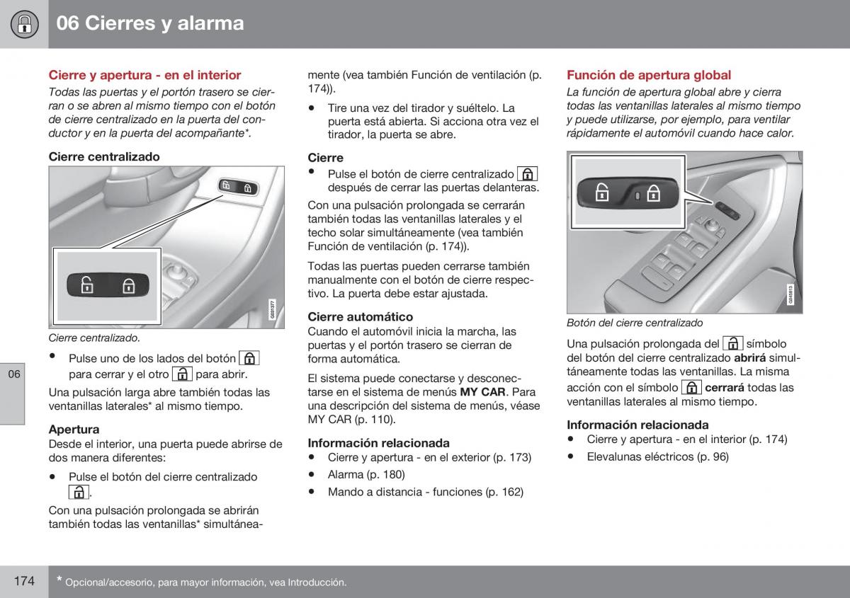 Volvo XC60 I 1 FL manual del propietario / page 176