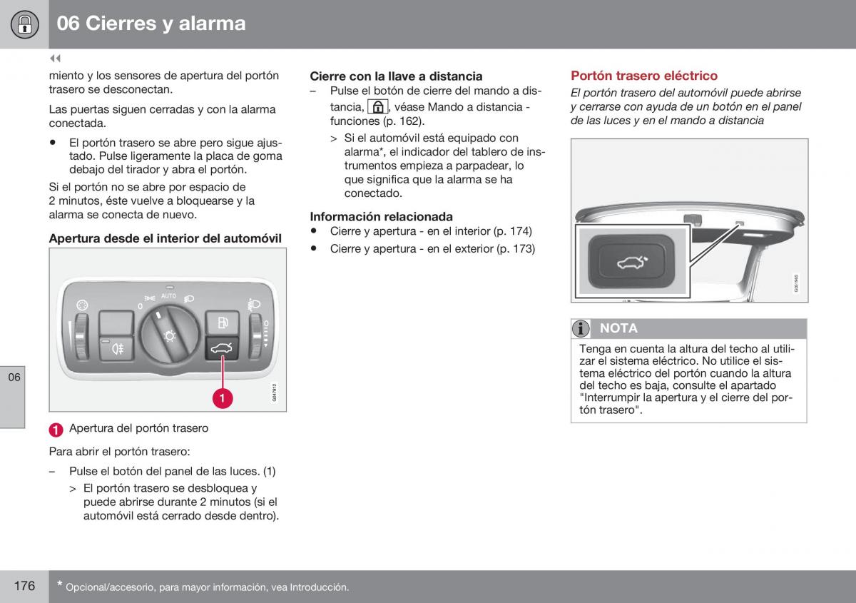 Volvo XC60 I 1 FL manual del propietario / page 178