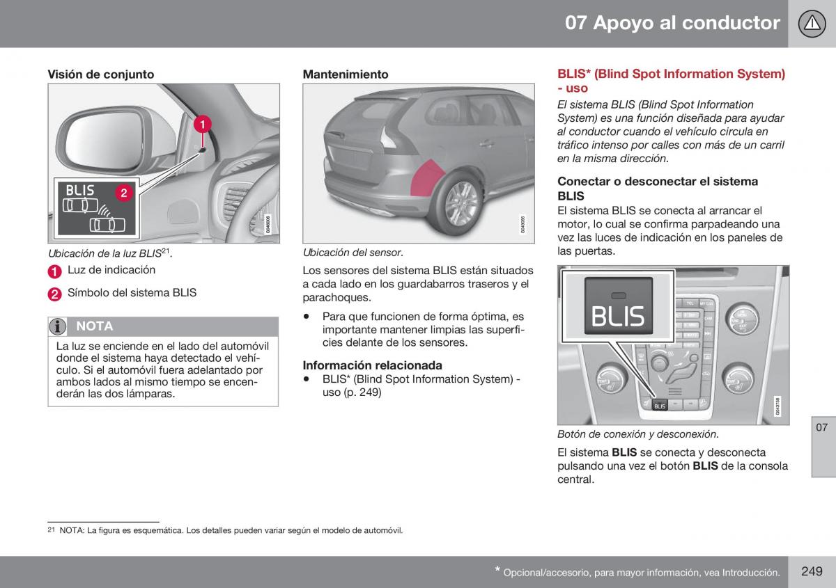 Volvo XC60 I 1 FL manual del propietario / page 251