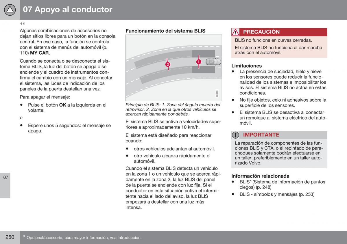 Volvo XC60 I 1 FL manual del propietario / page 252