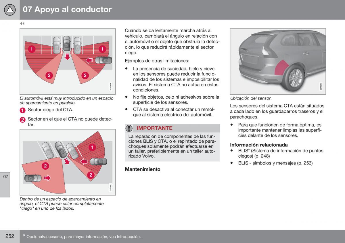 Volvo XC60 I 1 FL manual del propietario / page 254