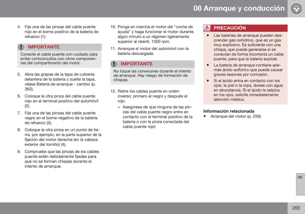 Volvo XC60 I 1 FL manual del propietario / page 267