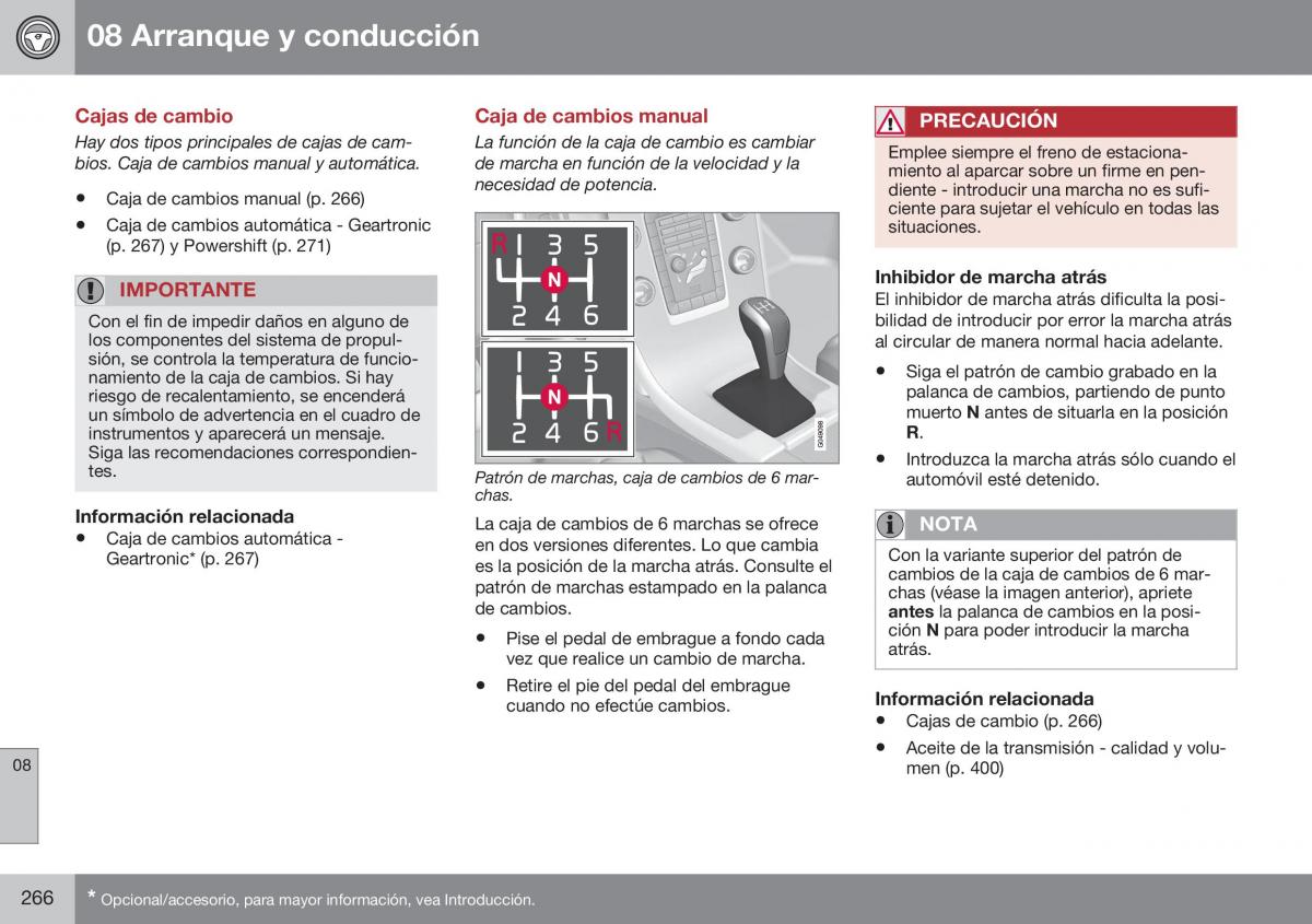 Volvo XC60 I 1 FL manual del propietario / page 268