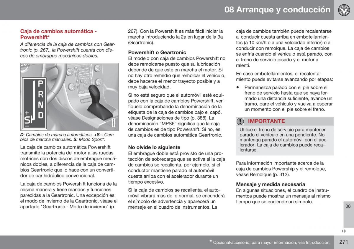 Volvo XC60 I 1 FL manual del propietario / page 273