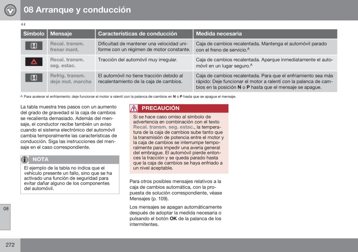 Volvo XC60 I 1 FL manual del propietario / page 274