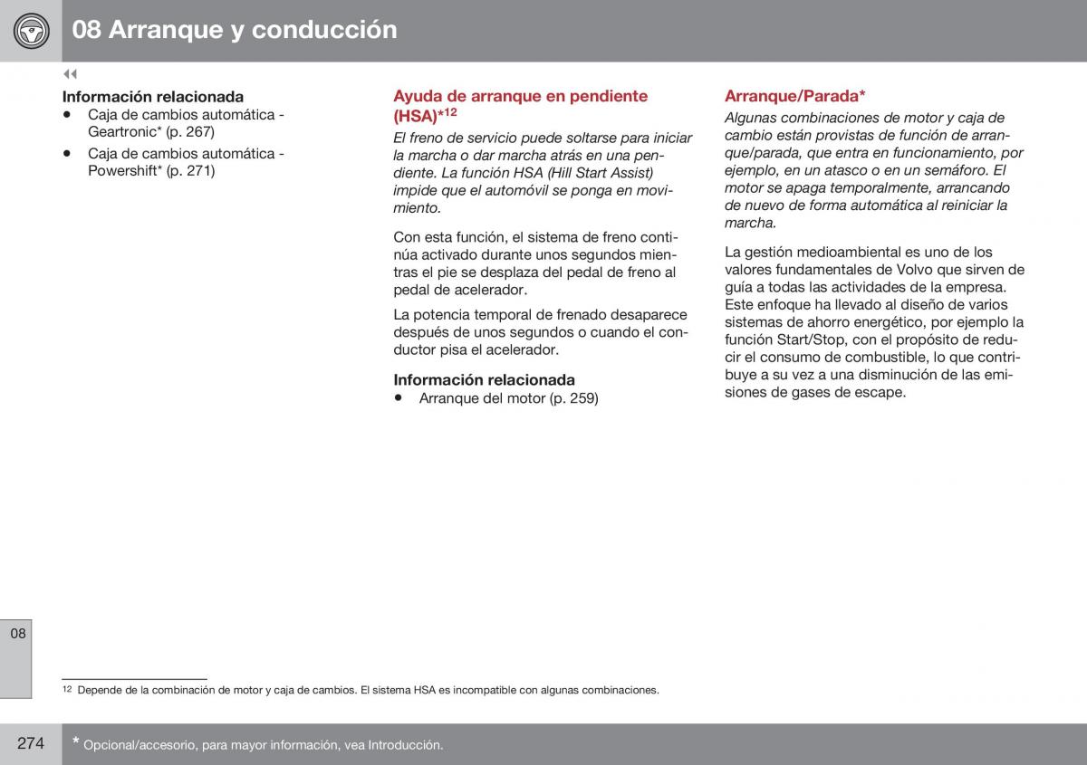 Volvo XC60 I 1 FL manual del propietario / page 276