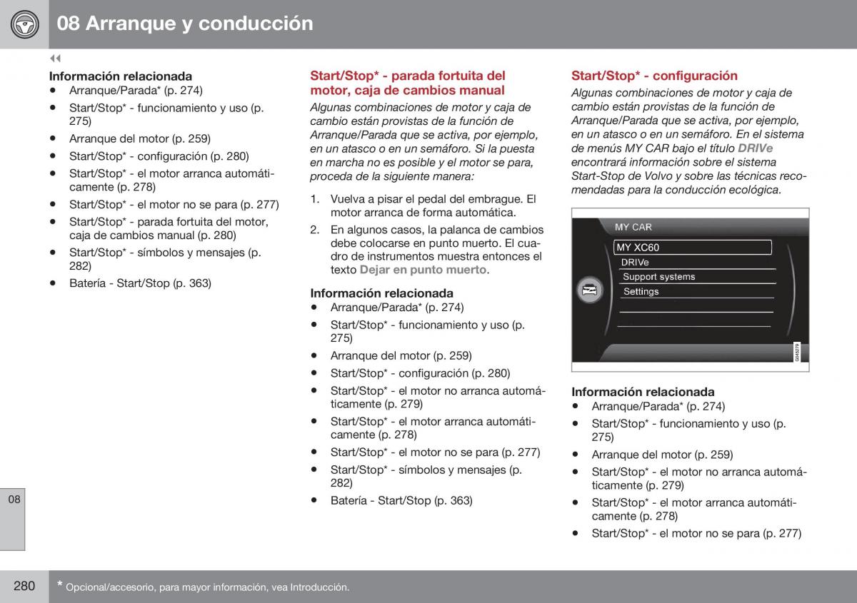 Volvo XC60 I 1 FL manual del propietario / page 282