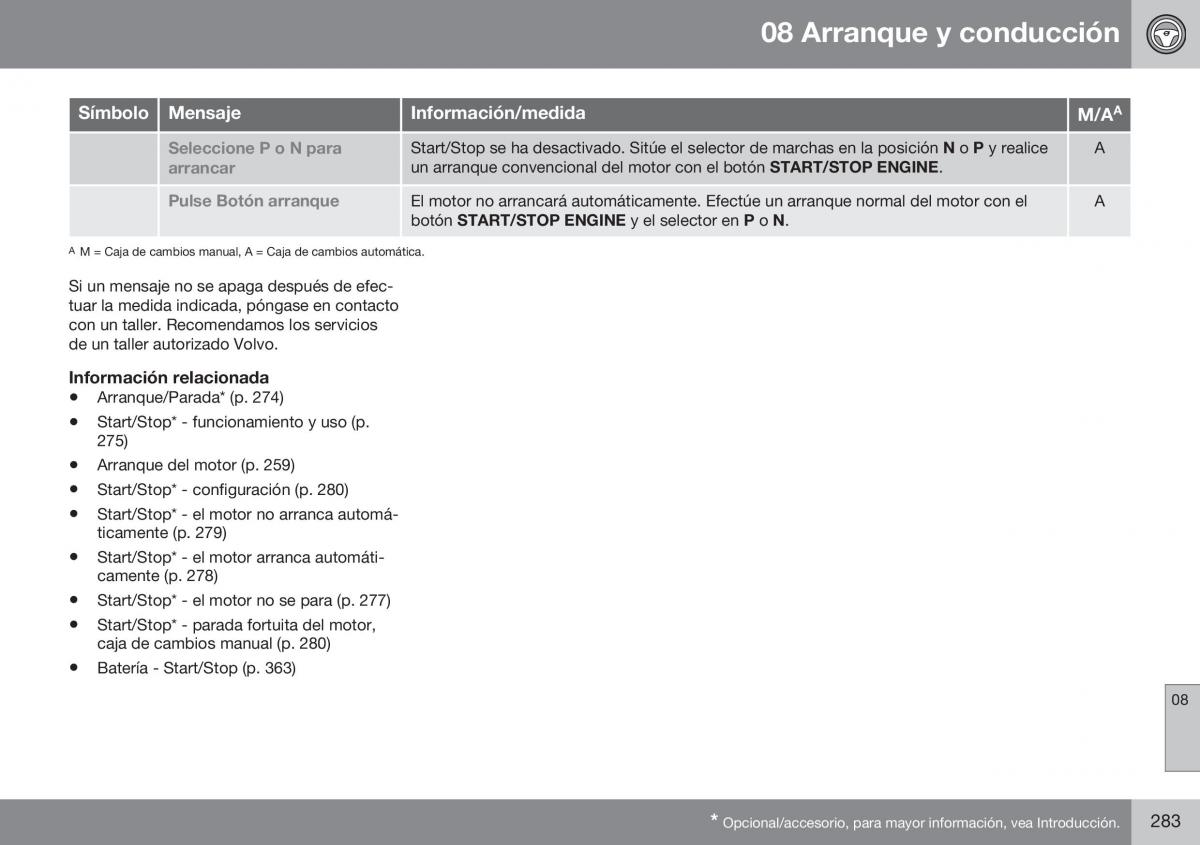 Volvo XC60 I 1 FL manual del propietario / page 285