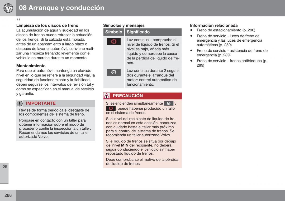 Volvo XC60 I 1 FL manual del propietario / page 290