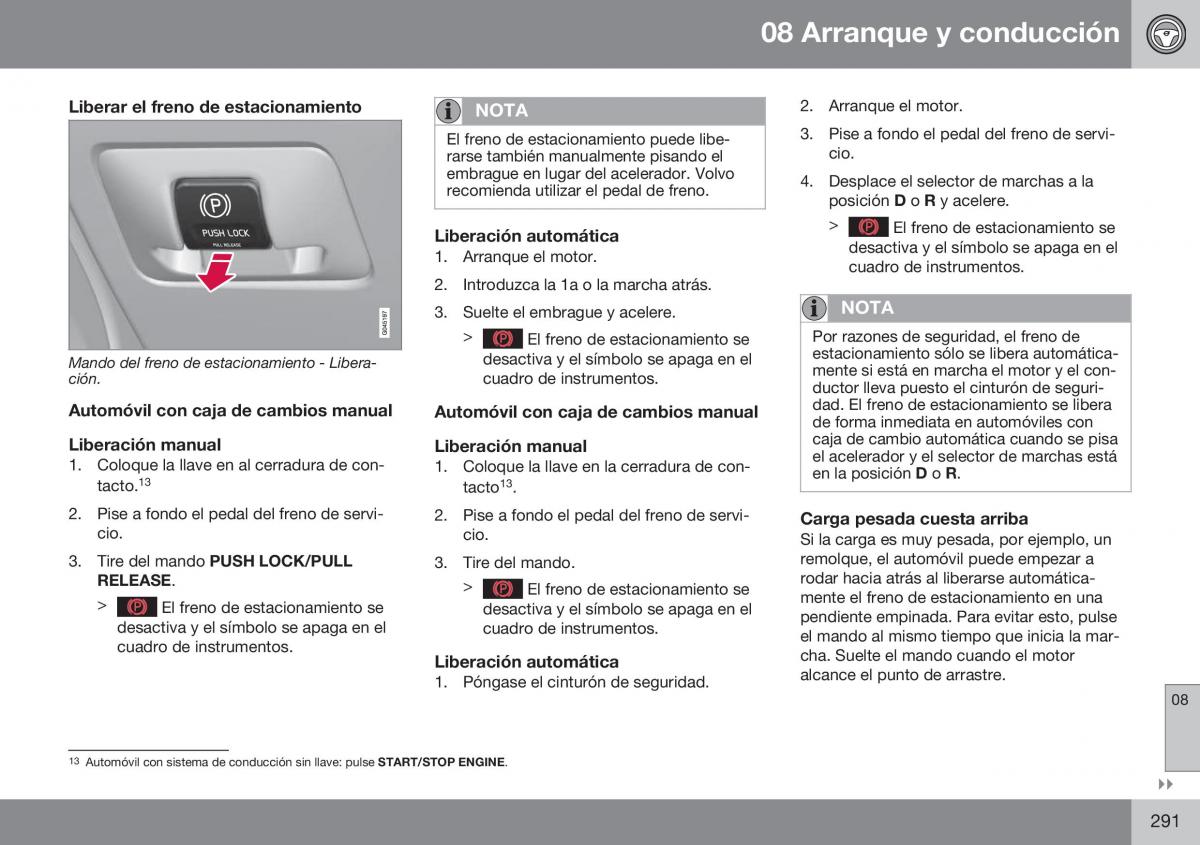 Volvo XC60 I 1 FL manual del propietario / page 293