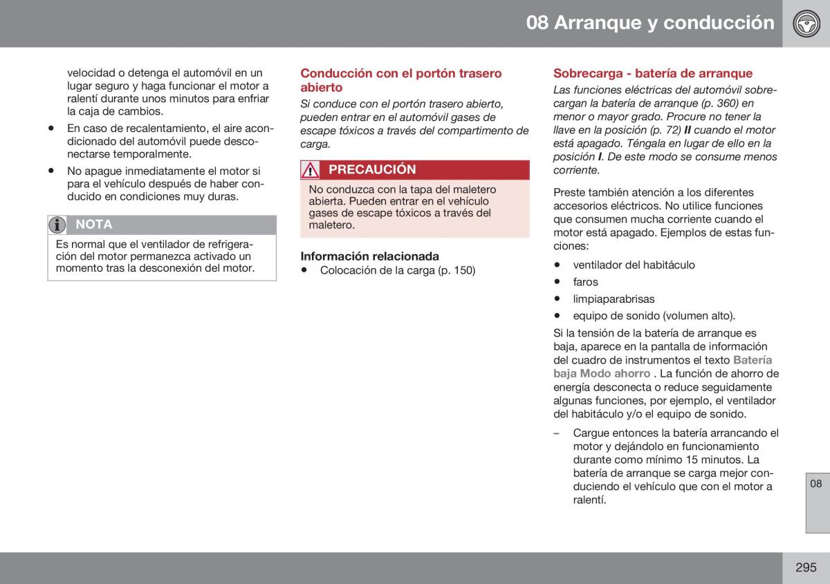 Volvo XC60 I 1 FL manual del propietario / page 297