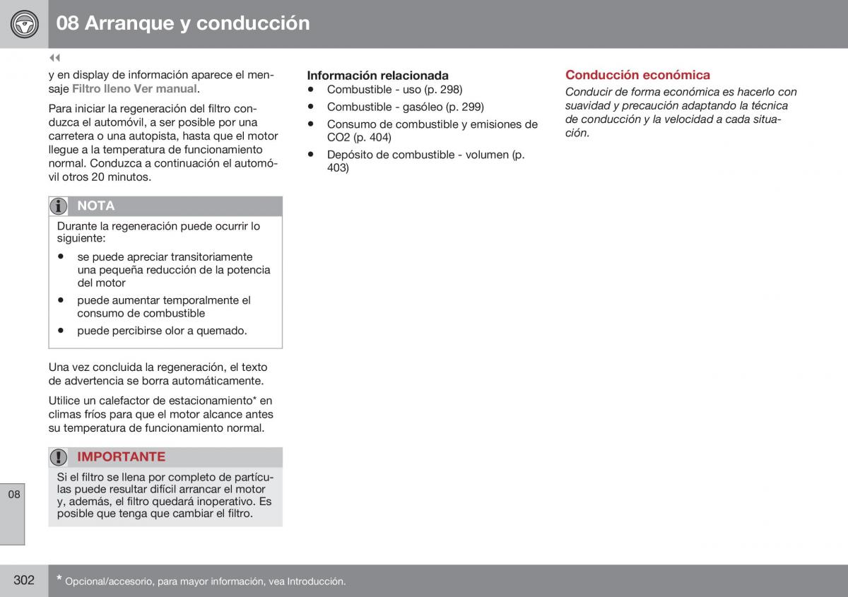 Volvo XC60 I 1 FL manual del propietario / page 304