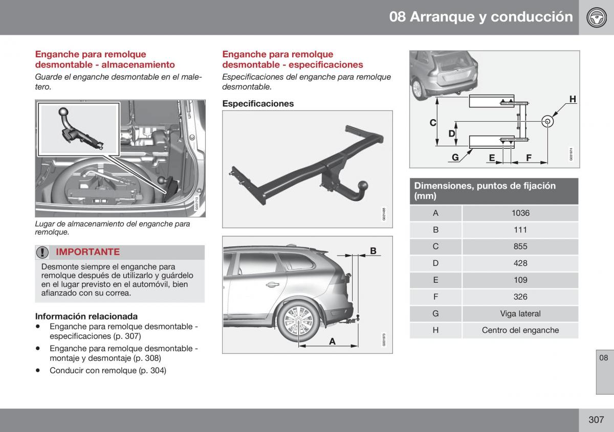 Volvo XC60 I 1 FL manual del propietario / page 309