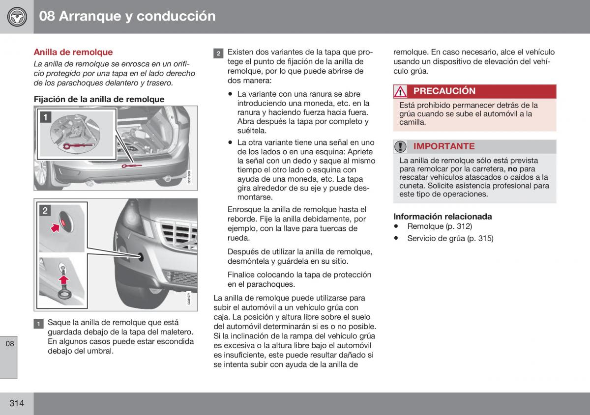 Volvo XC60 I 1 FL manual del propietario / page 316