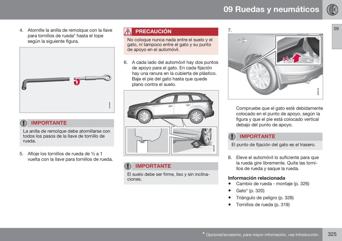 Volvo XC60 I 1 FL manual del propietario / page 327