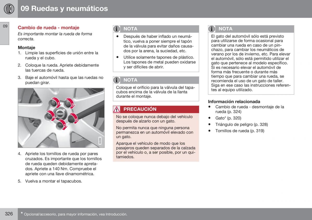 Volvo XC60 I 1 FL manual del propietario / page 328