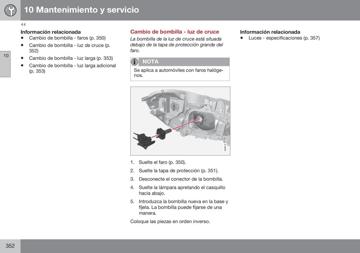 Volvo XC60 I 1 FL manual del propietario / page 354