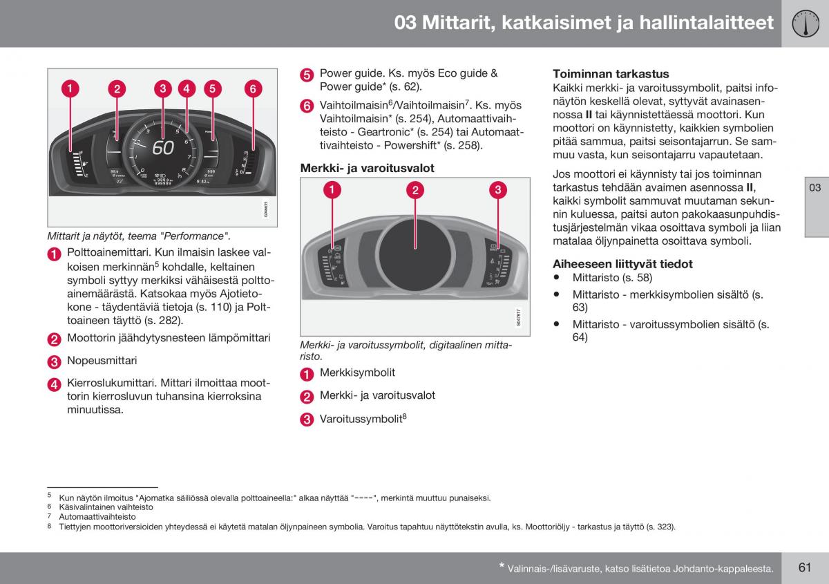 Volvo XC60 I 1 FL omistajan kasikirja / page 63