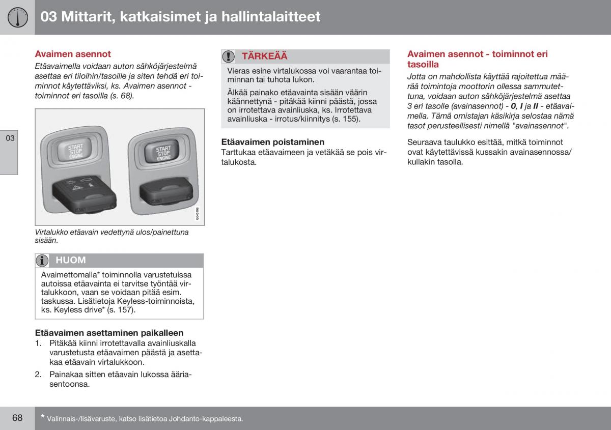 Volvo XC60 I 1 FL omistajan kasikirja / page 70