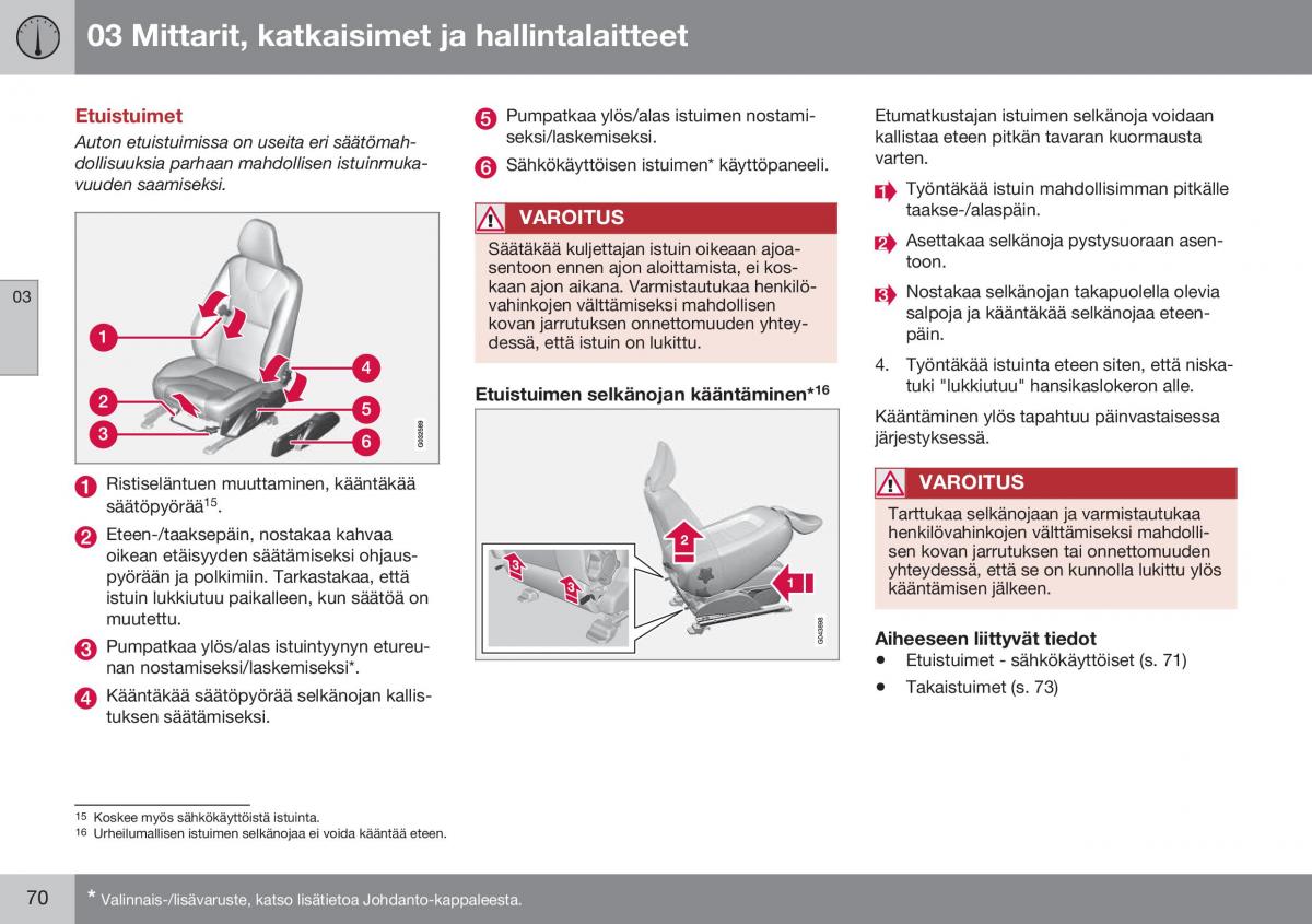 Volvo XC60 I 1 FL omistajan kasikirja / page 72