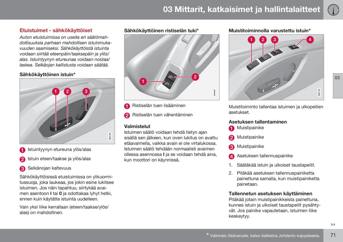 Volvo XC60 I 1 FL omistajan kasikirja / page 73