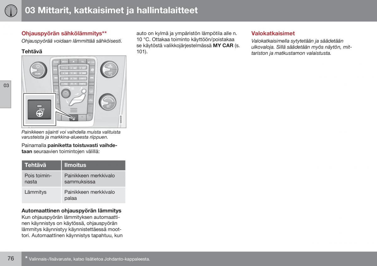 Volvo XC60 I 1 FL omistajan kasikirja / page 78