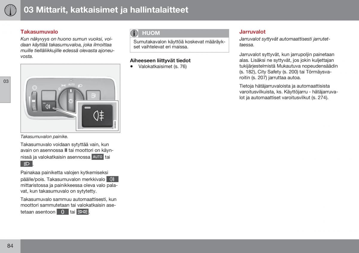 Volvo XC60 I 1 FL omistajan kasikirja / page 86