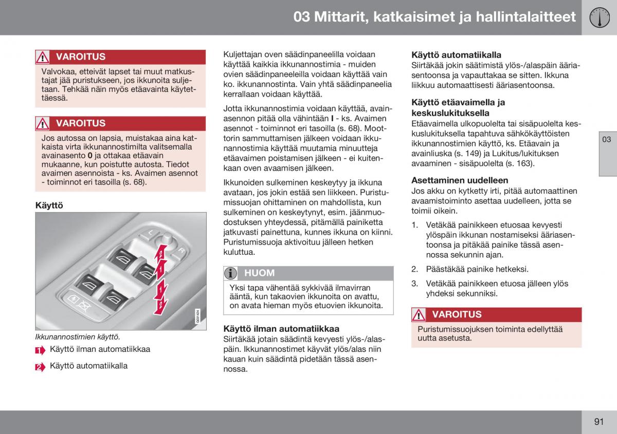 Volvo XC60 I 1 FL omistajan kasikirja / page 93