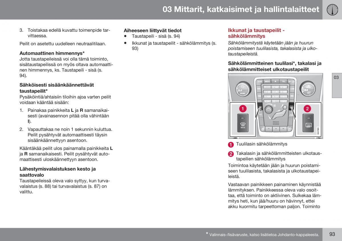 Volvo XC60 I 1 FL omistajan kasikirja / page 95