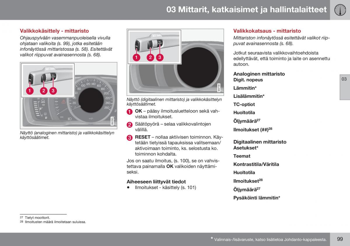 Volvo XC60 I 1 FL omistajan kasikirja / page 101