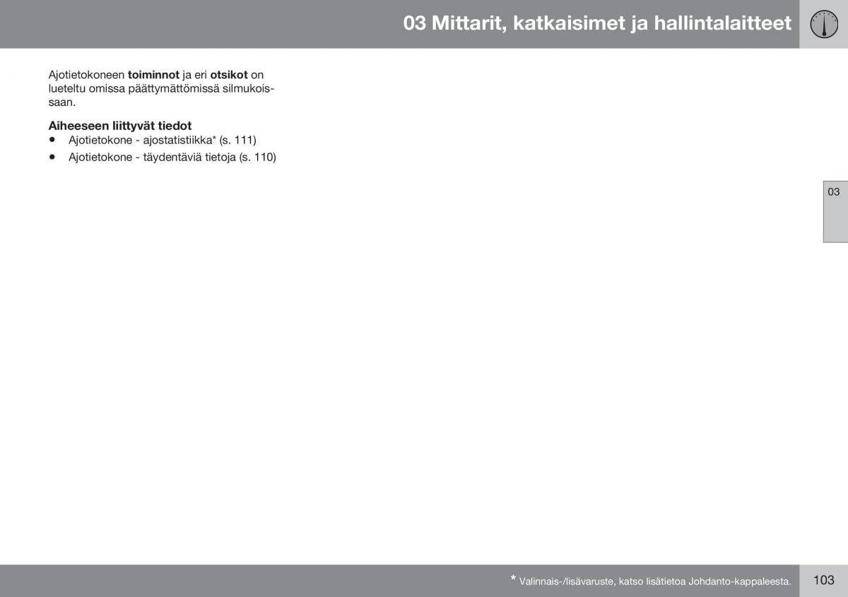 Volvo XC60 I 1 FL omistajan kasikirja / page 105